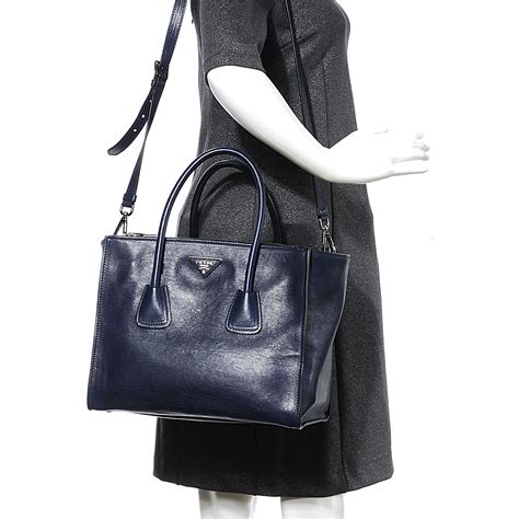 prada glace calf twin pocket tote baltico|PRADA Glace Calf Twin Pocket Tote Baltico .